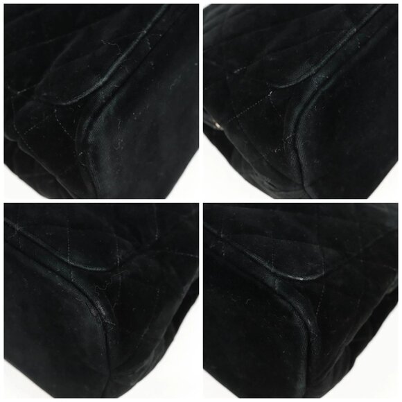 CHANEL Matelasse Hand Bag Suede Black Silver CC Auth - Picture 15 of 15